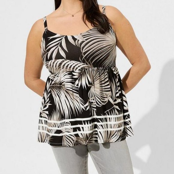 Torrid Black and White Leaf Print Camisole - Picture 11 of 14